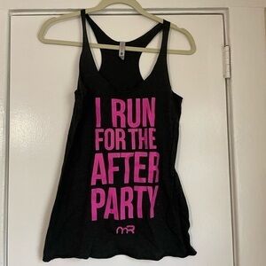 Next Level Apparel I Run for the Afterparty Grey Tank Top Size Small‎